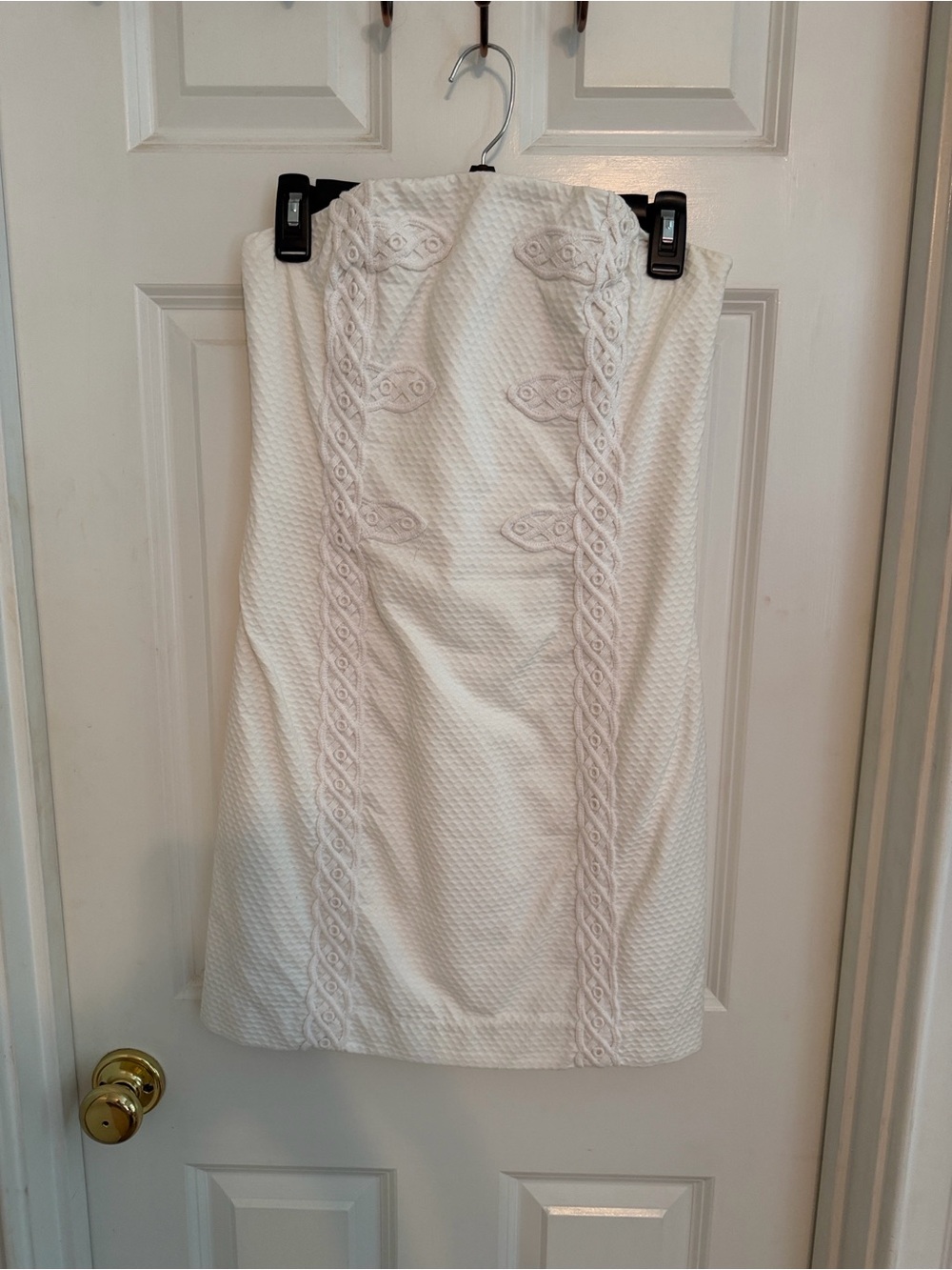 Lilly Pulitzer Elegant White Embroidered strapless dress